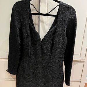 Metallic black cocktail dress